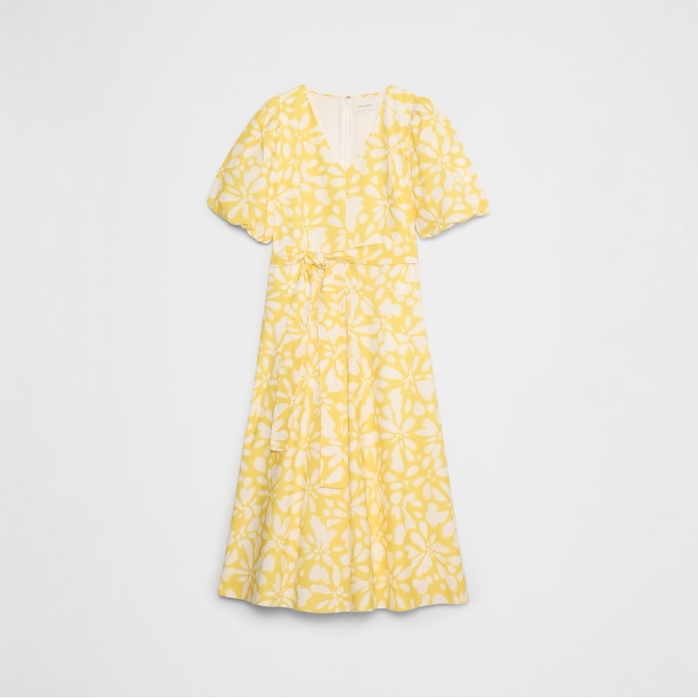NWT Banana Republic Puff Sleeve Poplin Midi Dress‎ - Picture 4 of 6